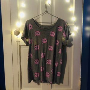 Wide Neck Jigglypuff Pokemon Tee Shirt